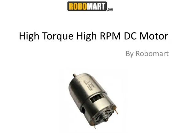 High Torque High RPM DC Motor - Robomart