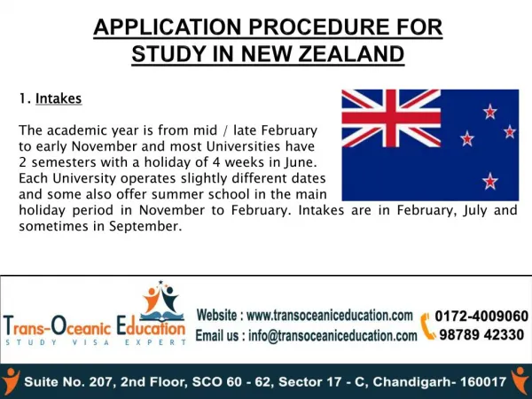 Application procedure for study in newzealand