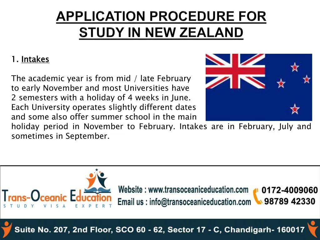 application procedure for study in new zealand