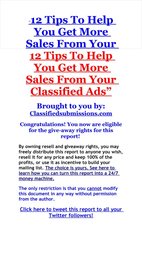 12 Ways To Get More Sales From Classified Ads
