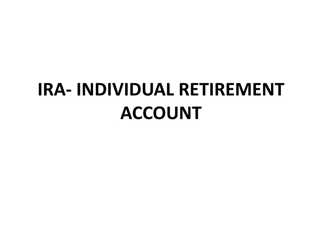 ira individual retirement account