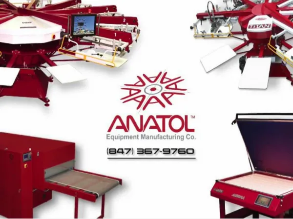 Professional Screen Printing Machine Equipment Manufacturers- Anatol