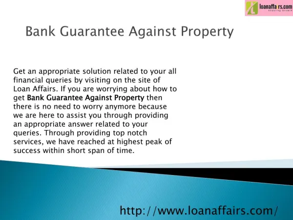 Bank Guarantee Against Property