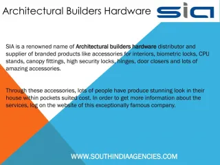 Architectural Builders Hardware - slide 1