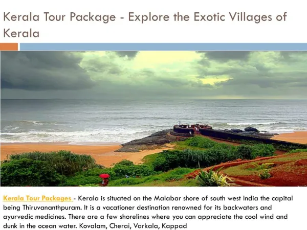 Kerala Holiday Packages - Explore the Exotic Villages of Kerala