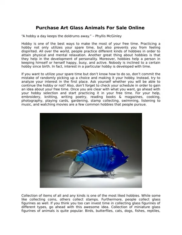 Purchase Art Glass Animals For Sale Online