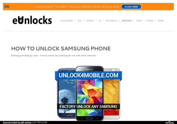How to Unlock Samsung Smartphone with eUnlocks
