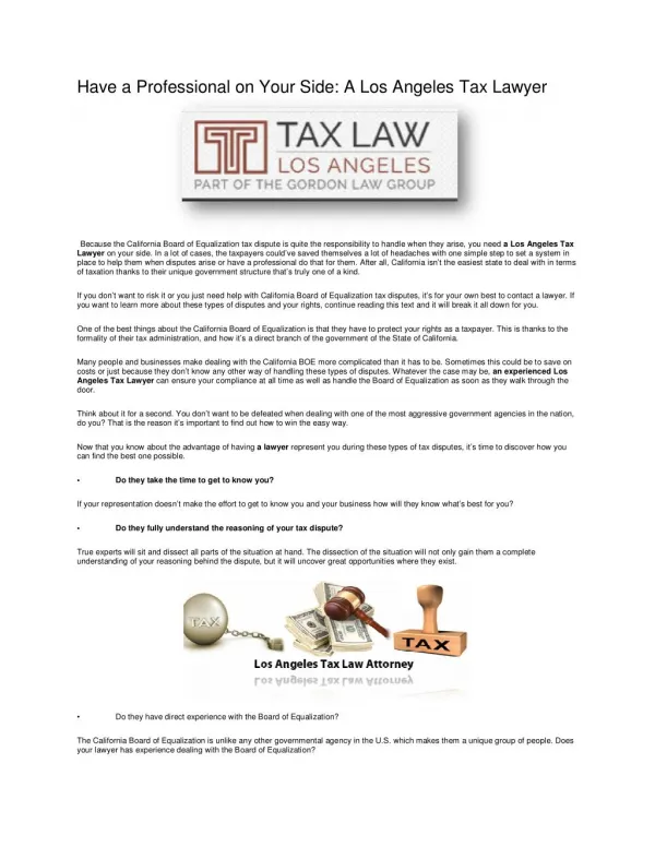 Have a Professional on Your Side: A Los Angeles Tax Lawyer