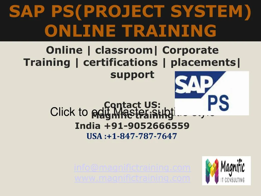 sap ps project system online training