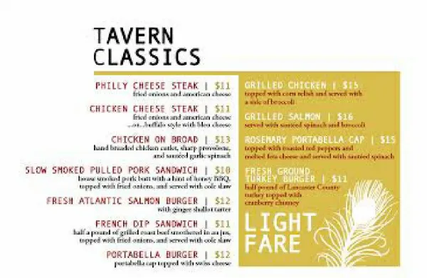 Classica Life Fare Menu in Philadelphia