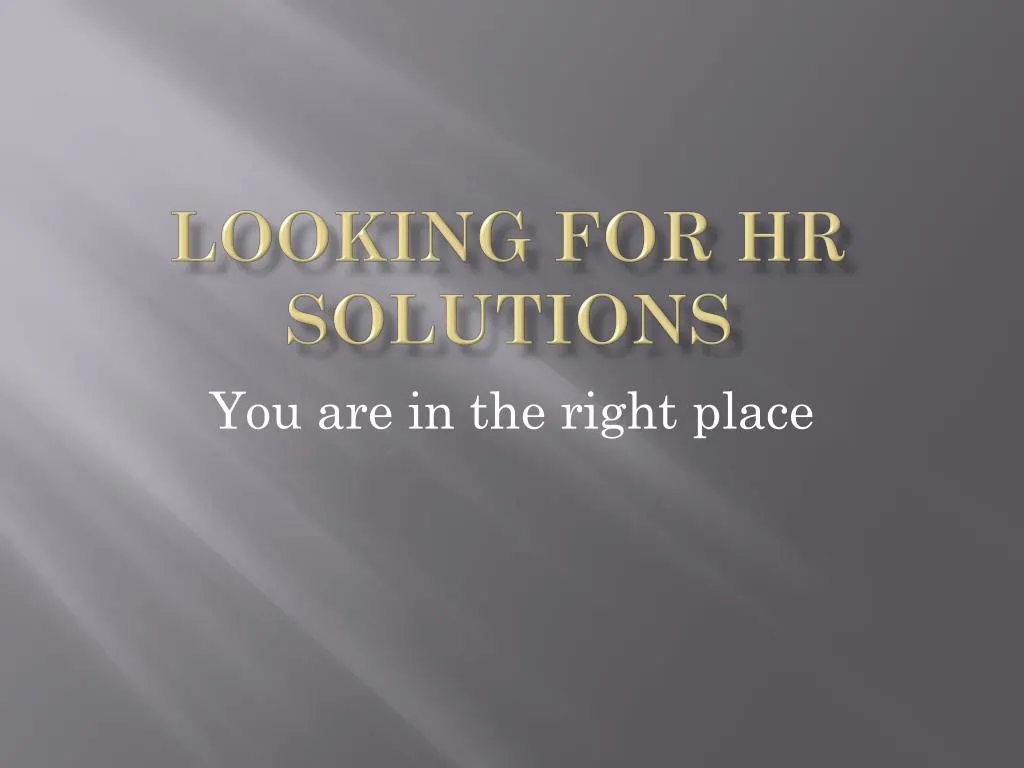 looking for hr solutions