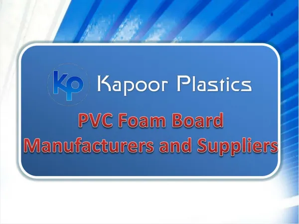 PVC Foam Board Manufacturers and Suppliers