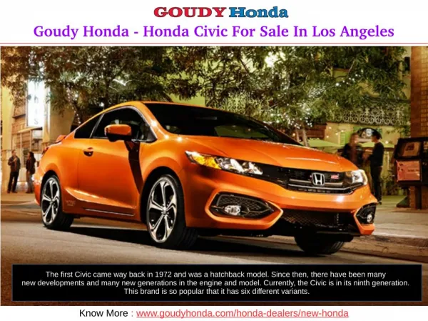 Goudy Honda - Honda Civic for sale in Los Angeles