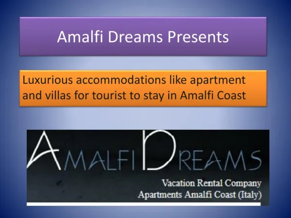 Luxurious amalfi coast apartments for tourist