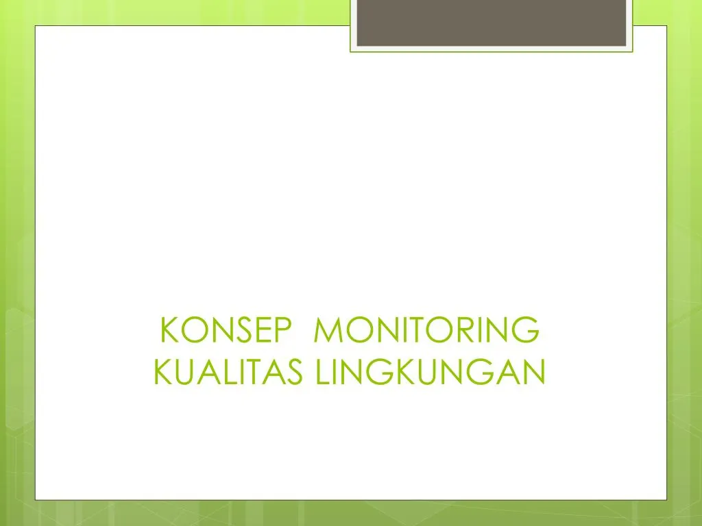 konsep monitoring kualitas lingkungan