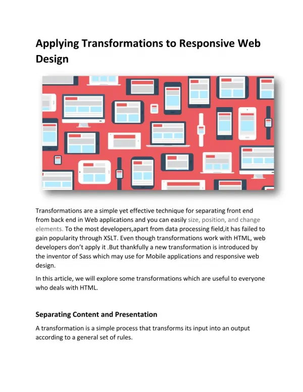 Applying Transformations to Responsive Web Design