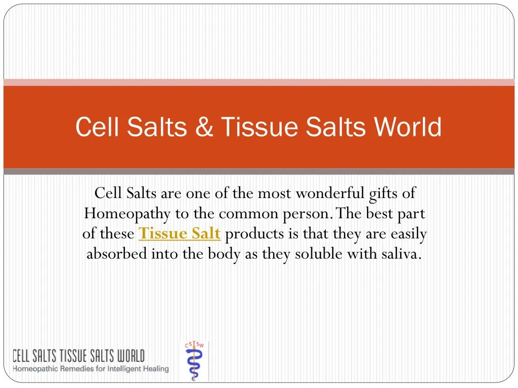 cell salts tissue salts world