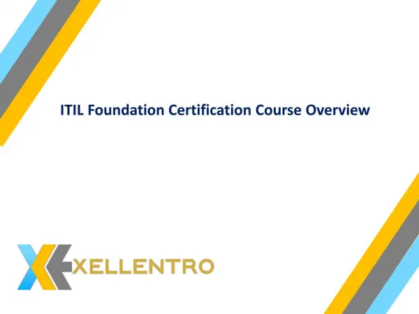 ITIL Foundation Certification Course Overview