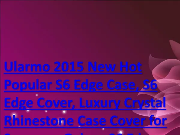 Ularmo 2015 New Hot Popular S6 Edge Case, S6 Edge Cover, Luxury Crystal Rhinestone Case Cover for Samsung Galaxy S6 Edge