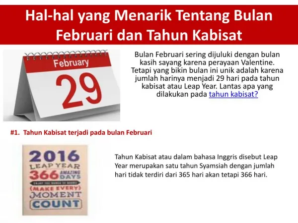 hal hal yang menarik tentang bulan februari dan tahun kabisat