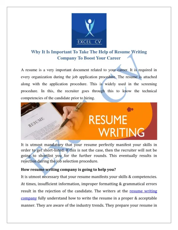Resume Writing Company, Resume Writing Services