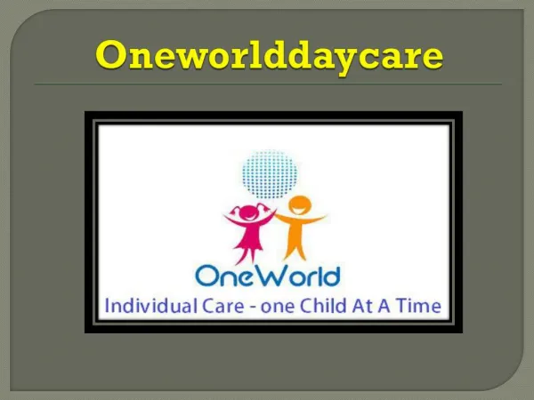 Day Care Facilities In School Infant Care