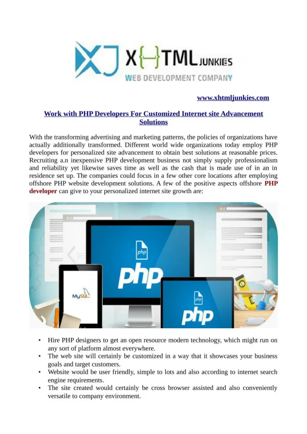 Work with PHP Developers For Customized Internet site Advancement Solutions