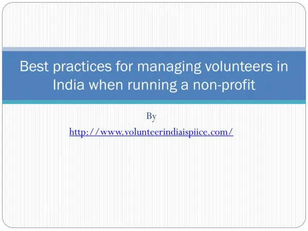 Best practices for managing volunteers in India when running a non-profit