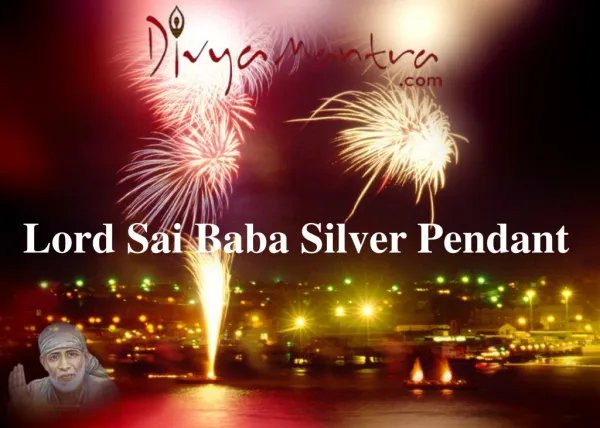 Lord Sai Baba Silver Pendant