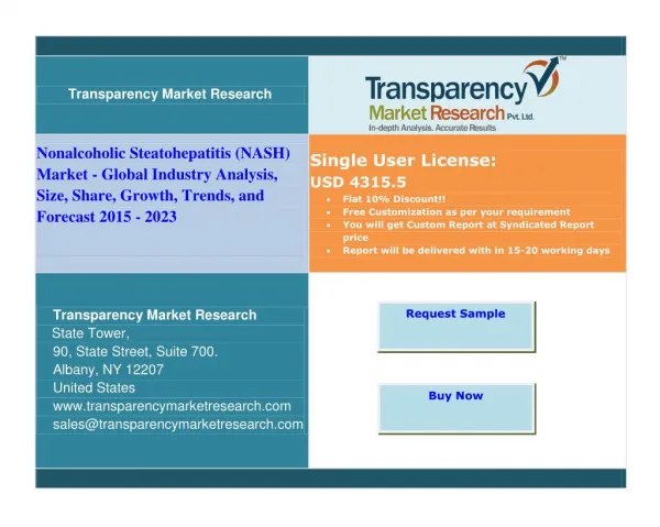 Nonalcoholic Steatohepatitis (NASH) - Current Market and Future Players by Transparecy Market Research