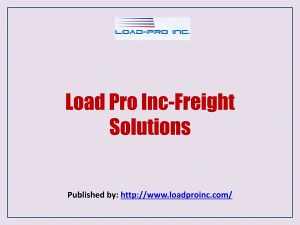 Load Pro Inc-Freight Solutions