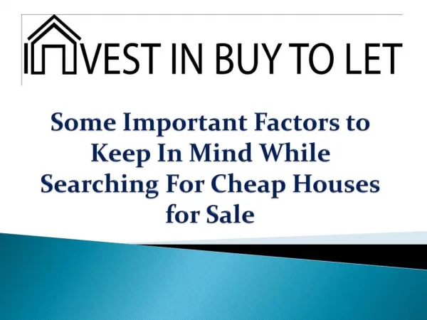 Some Important Factors to Keep In Mind While Searching For Cheap Houses for Sale