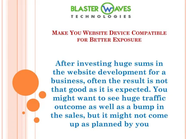 Make You Website Device Compatible for Better Exposure