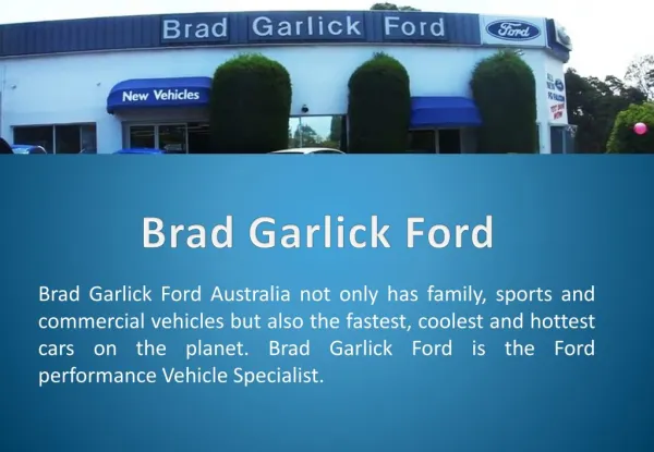 Brad Garlick Ford - Ford Dealer Sydney