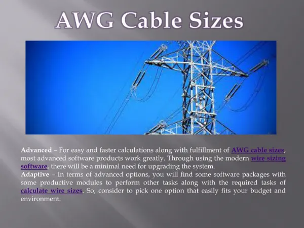 AWG cable sizes