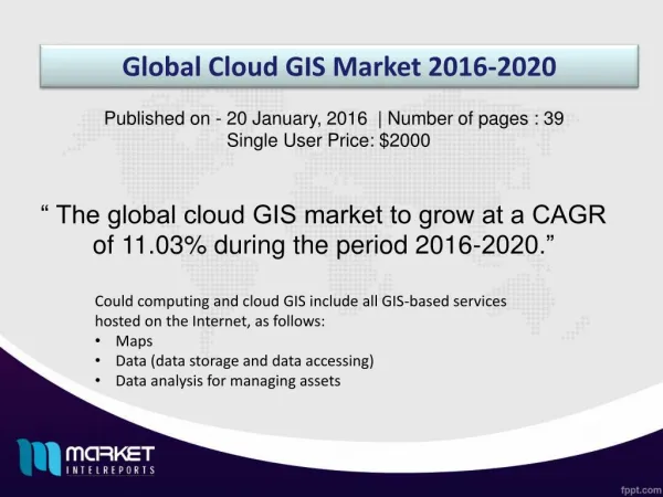 2020 Competitor Analysis & Market Trends for Global Cloud GIS Market