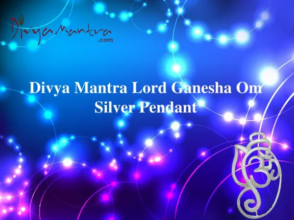 Lord Ganesha Om Silver Pendant -Divya Mantra