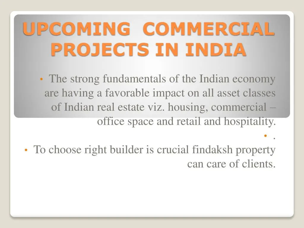 upcoming commercial projects in india