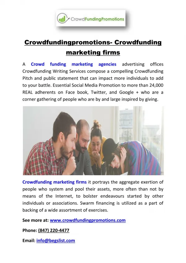 Crowdfundingpromotions- Crowdfunding marketing firms