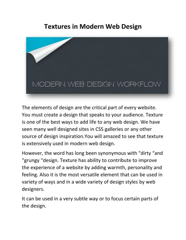 Textures in Modern Web Design