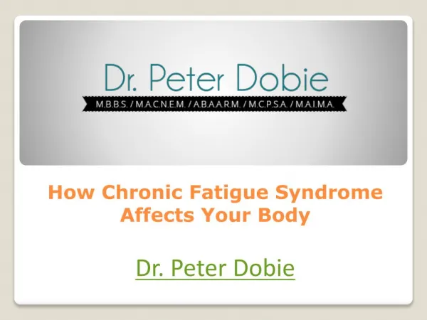 How Chronic Fatigue Syndrome Affects Your Body