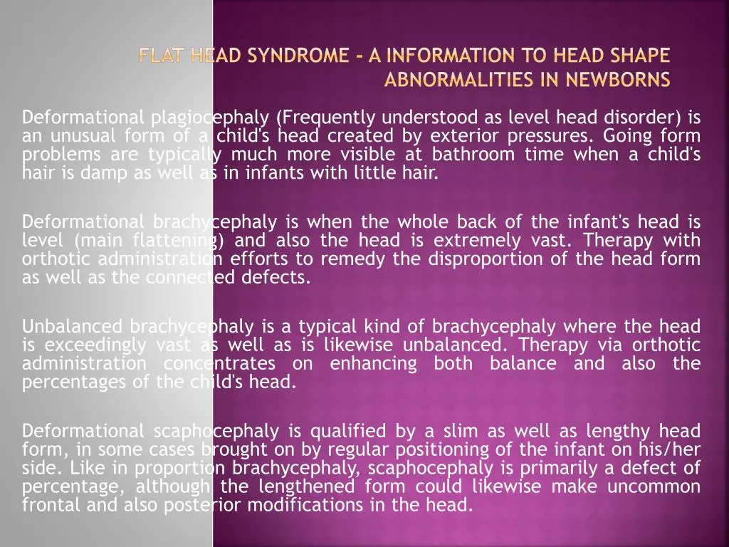 flat head syndrome a information to head shape abnormalities in newborns
