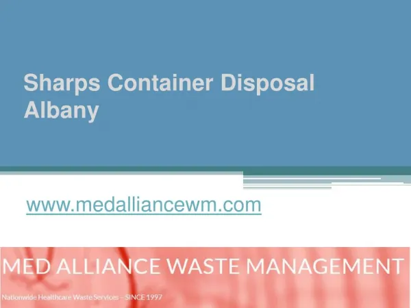 Sharps Container Disposal Albany - www.medalliancewm.com