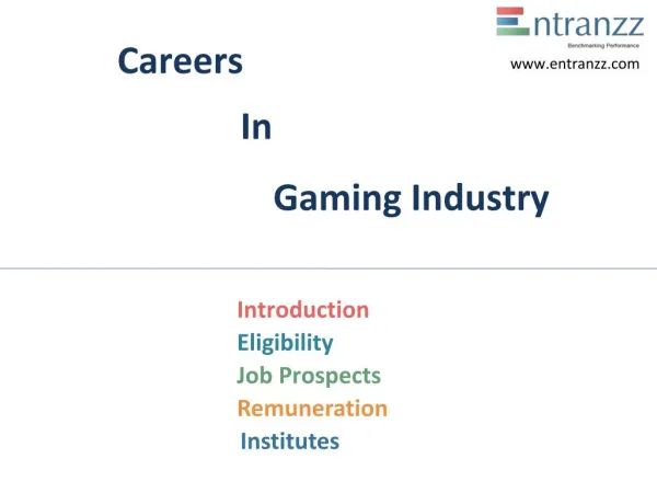 Careers In GamingIndustry