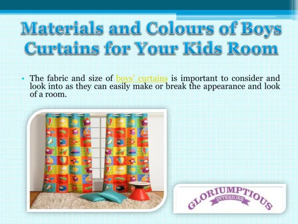 Materials and Colours of Boys Curtains for Your Kids Room