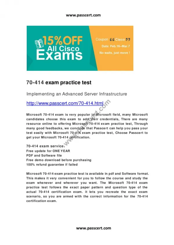 Microsoft 70-414 exam practice test