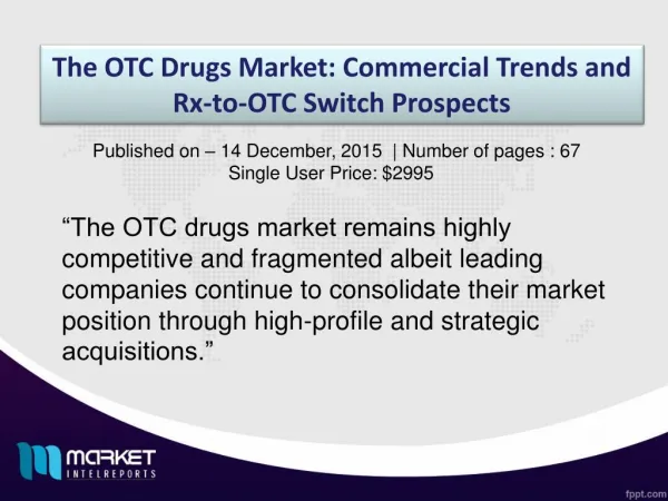 Key Opportunities for OTC Drugs Market to grow | Market Intel Report