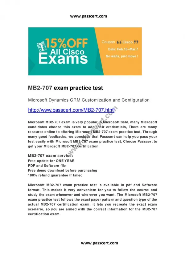 Microsoft MB2-707 exam practice test