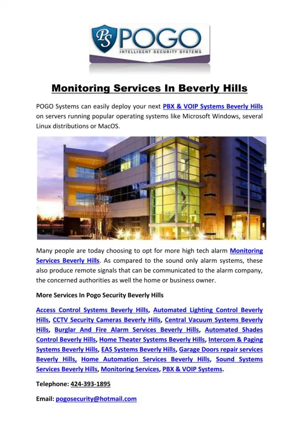 Monitoring Services In Beverly Hills