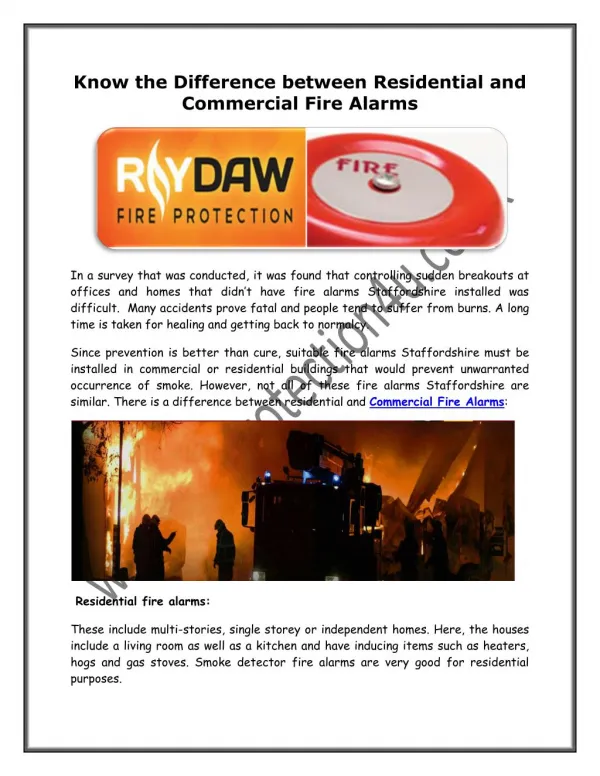 Know the Difference between Residential and Commercial Fire Alarms